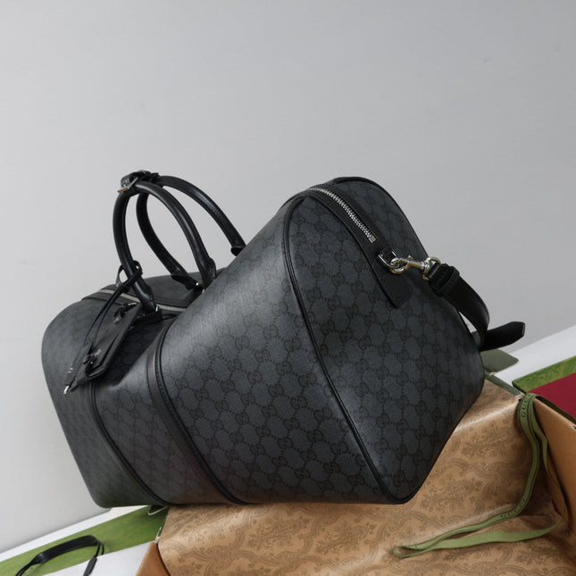 GUCCI 26S DUFFLE BAG 45 IN BLACK CANVAS