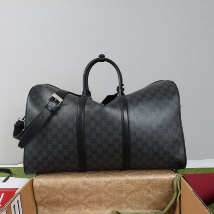 GUCCI 26S DUFFLE BAG 45 IN BLACK CANVAS