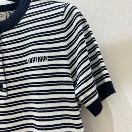 MIUMIU 26S HENLEY KNIT TOP 1537