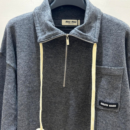 MIUMIU 26S HALF-ZIP SWEATSHIRT 1473