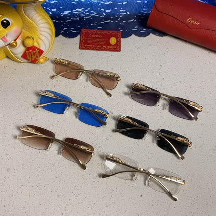 PANTHÈRE RECTANGULAR FRAME SUNGLASSES 567503 IN METAL