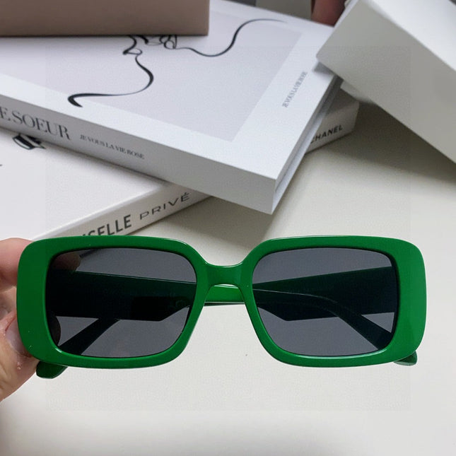 DIOR 26S RECTANGULAR FRAME IN GREEN ACETATE 422575