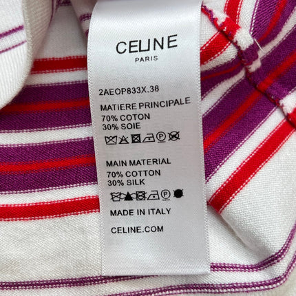 CELINE 26S STRIPED SHORT-SLEEVE POLO SHIRT 398