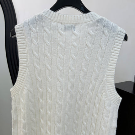 RALPH LAUREN 26S CREW-NECK CABLE-KNIT VEST 743