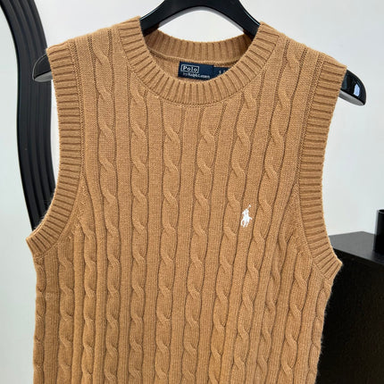 RALPH LAUREN 26S CREW-NECK CABLE-KNIT VEST 740