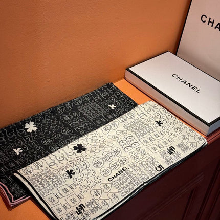 CHANEL 25S SCARF 110 IN CASHMERE SILK 738477