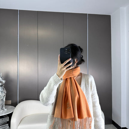 HERMES 26S LONG SCARF 190 IN CASHMERE 309792