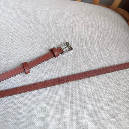 PRADA 25S BELT 10 MM IN REDDISH BROWN CALFSKIN 598370