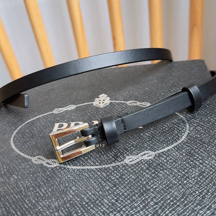 PRADA 25S BELT 10 MM IN BLACK CALFSKIN 598373