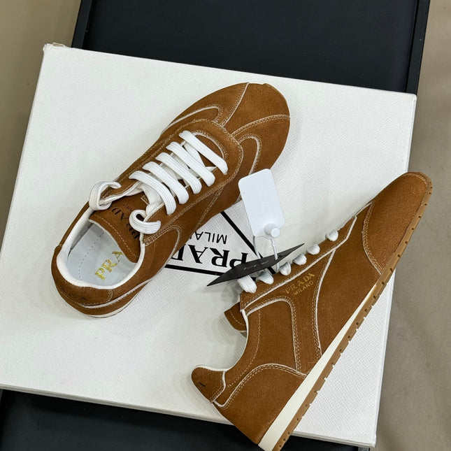PRADA 25S SNEAKER IN BROWN SUEDE STYLE 8