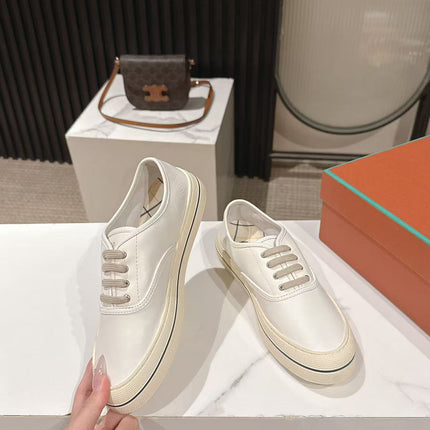LP 26S LOW-TOP SNEAKERS IN CREAM WHITE CALFSKIN