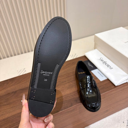 YSL 26S LOAFERS IN BLACK GLOSSY CALFSKIN