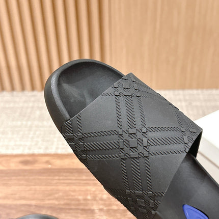 BURBERRY 26S SLIDE SANDALS IN BLACK CALFSKIN