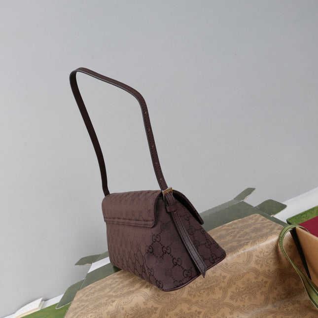 GUCCI 26S SHOULDER BAG 31 IN BROWN CANVAS