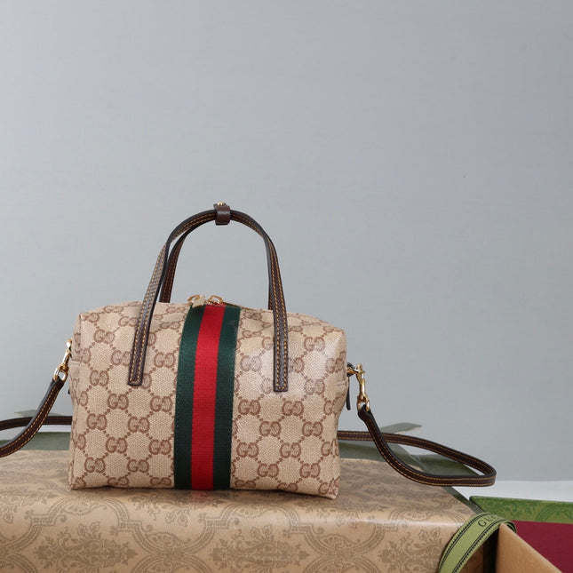GUCCI 26S MINI DUFFLE BAG 19 IN BEIGE DENIM