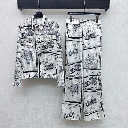 CHANEL 26S STRAIGHT-LEG PRINTED PANTS 887
