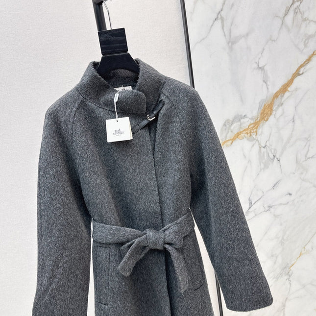 HERMES 25S LONG STAND-COLLAR COAT 451