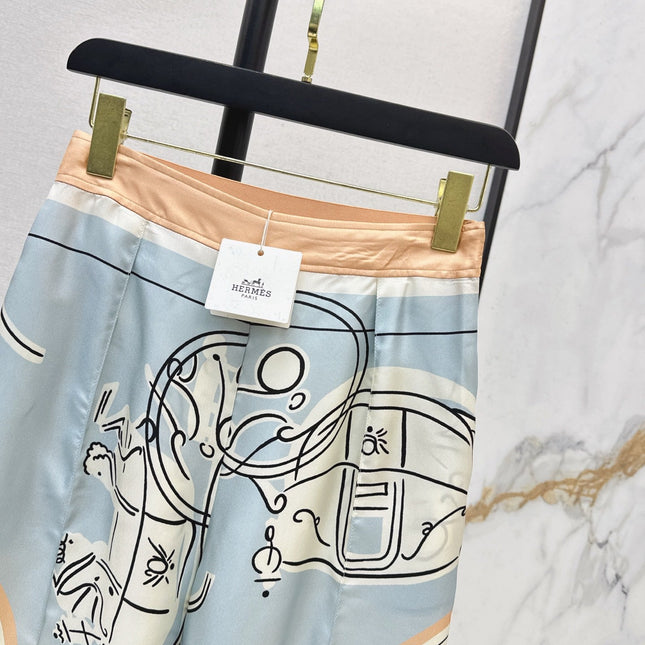 HERMES 25S WIDE‑LEG STRAIGHT PANTS 425