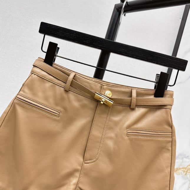 HERMES 26S LEATHER SHORTS 791