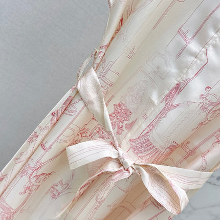 HERMES 26S PRINTED SILK DRESS 776