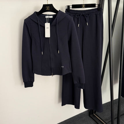 ALO 26S ZIP-UP HOODIE AND STRAIGHT-LEG TRACK PANTS SET 297