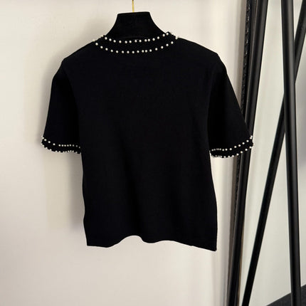 MIUMIU 26S SHORT SLEEVE CREW NECK KNIT CARDIGAN 1017