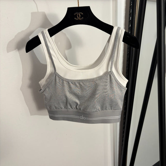 ALO 26S LAYERED SPORTS BRA & HIGH-WAIST LEGGINGS SET 259