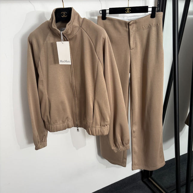 MAXMARA 26S ZIP-UP JACKET & STRAIGHT-LEG PANTS SET 368