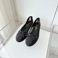 26S BALLET FLATS IN BLACK MESH TOE CAP AND BOW