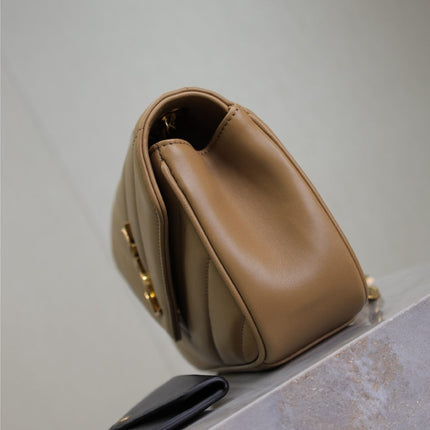 LOULOU SMALL 24 IN MILK TEA SHEEPSKIN GOLD HARDWARE