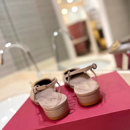VALENTINO 26S SLINGBACK IN BEIGE PINK SMOOTH CALFSKIN