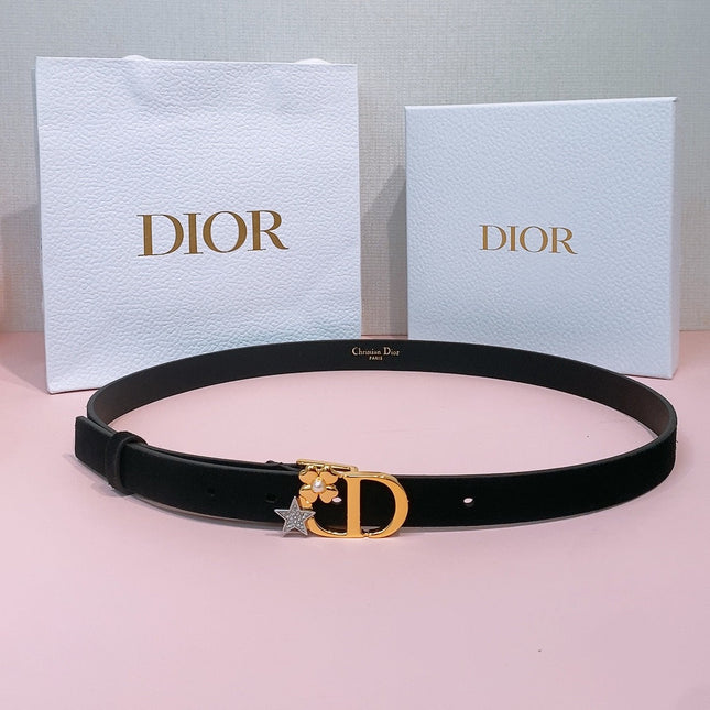 DIOR 26S BELT 20 MM IN BLACK CALFSKIN 635761