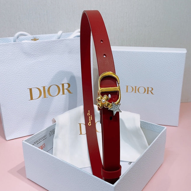 DIOR 26S BELT 20 MM IN DARK RED CALFSKIN 635754