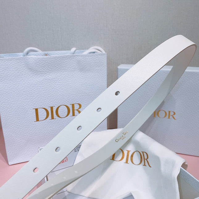 DIOR 26S BELT 20 MM IN WHITE CALFSKIN 635755