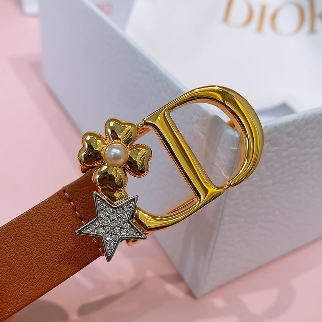 DIOR 26S BELT 20 MM IN BROWN CALFSKIN 635757