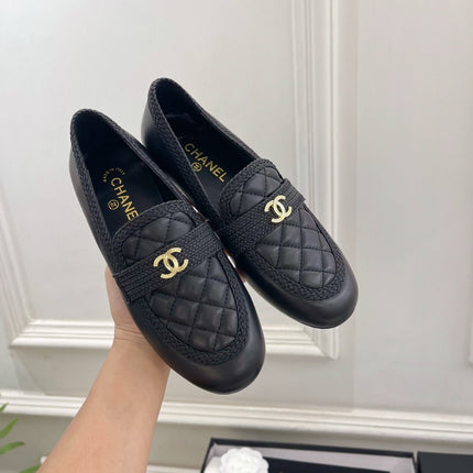 CHANEL 26S LOAFER MULES IN BLACK LAMBSKIN FABRIC