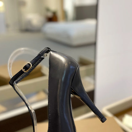 BURBERRY 26S HIGH HEELS 105 MM IN BLACK CALFSKIN
